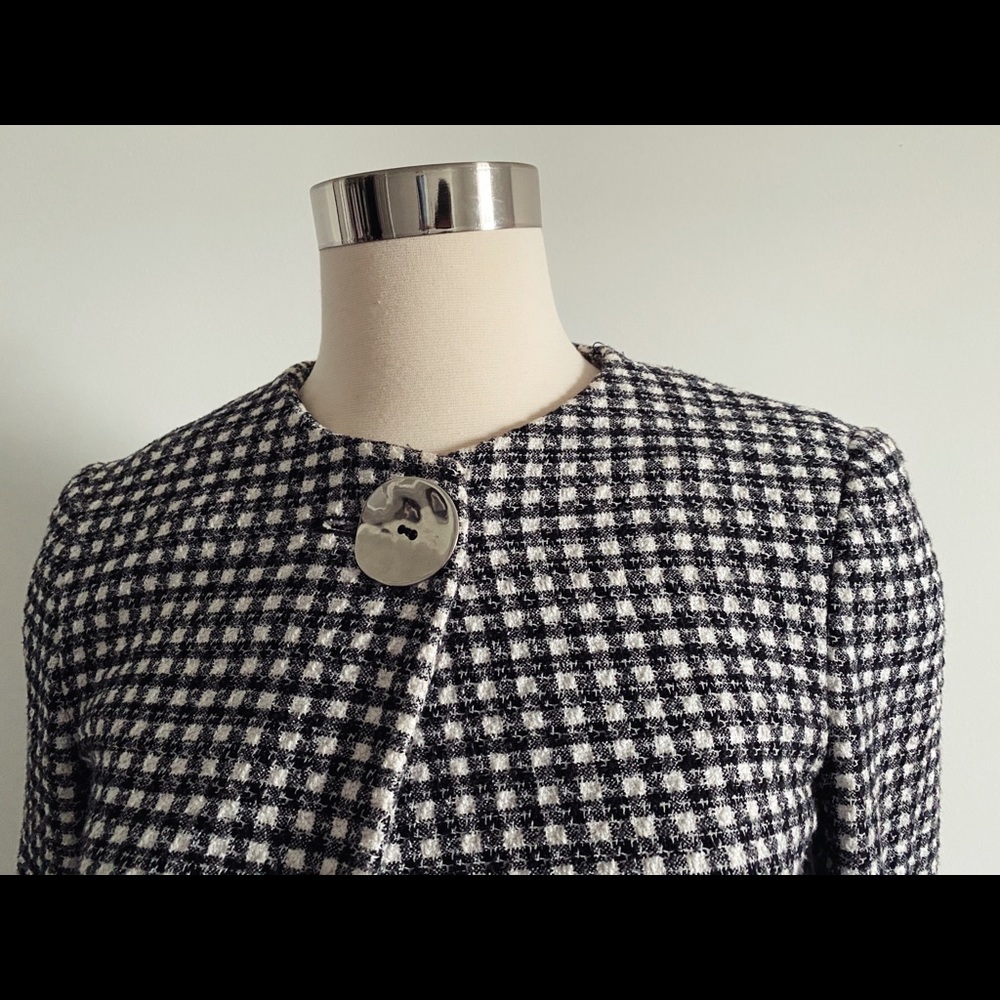 Statement Sleeve Jacket Houndstooth Pattern - image 5